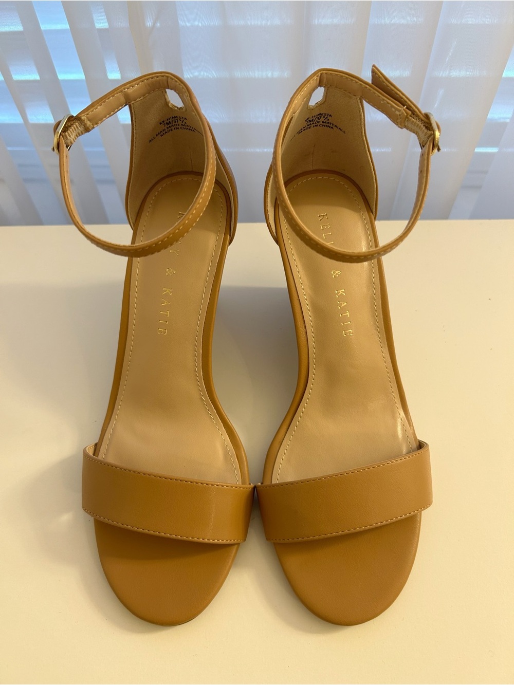 KELLY & KATIE Tan Ankle Strap Wedge Sandals - Picture 5 of 9